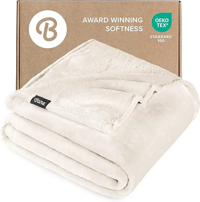 User-Friendly Bare Home Fleece Blanket – King Size – Ultra-Soft Lightweight for Bed Sofa and Couch – Luxury Microplush – Cozy Warm Blanket King Vanilla Responsible