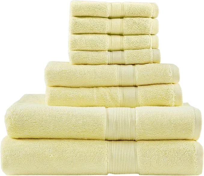 Lightweight Madison Park 800GSM Bathroom Towel Set of 8 Cotton Bath Towel Set Reliable