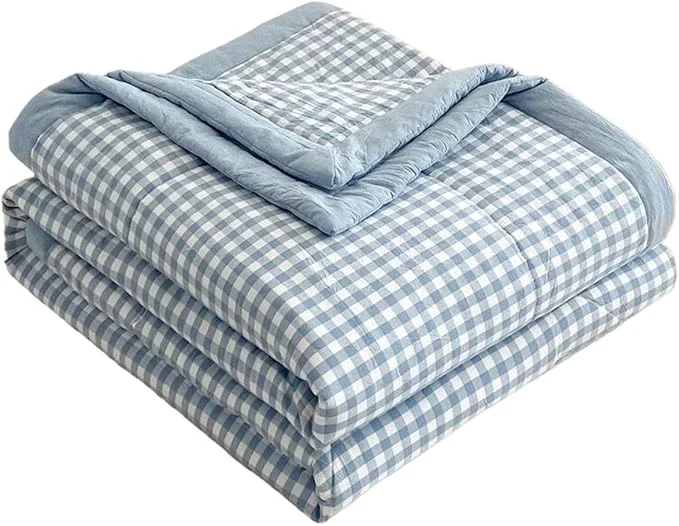 Enhanced Lightweight Summer Bedspread Quilt Coverlets Bedding Set Queen King Size Air Conditioning Comforter Blanket Skin-friendly Soft Breathable Geometric Pattern Bedding Coverlet For All Season Color 2 Trendy