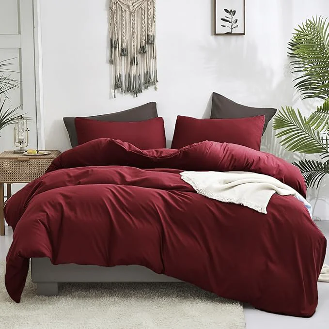 Responsible Luxlovery Burgundy Comforter Set Queen Dark Red Bedding Set Women Claret Wine Red Crimson Burgundy Blanket Quilts 3 Piece Claret Bedding Comforter Set Certified