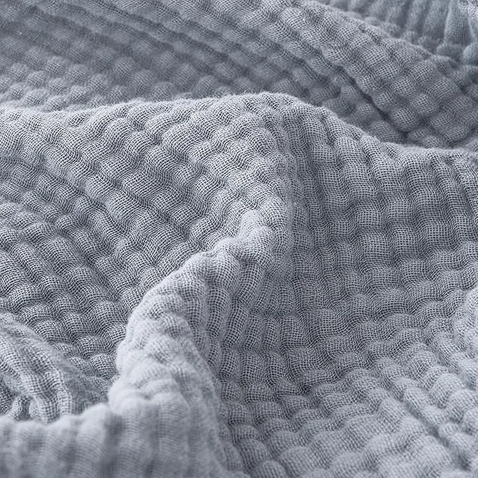 Proven EMME Cotton Muslin Large Throw Blanket Couch Breathable Gauze Blanket Soft Lightweight Bed Blankets Adults Dusty Blue 50 quot x70 quot Exclusive