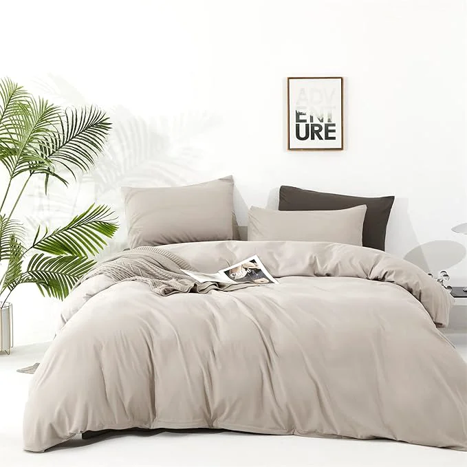 Effective Luxlovery Beige Comforter Set King Light Khaki Bedding Set Oatmeal Light Taupe Blanket Quilts 3 PCS Comforter Cream Beige King Size Comforter Set Women Men Elite