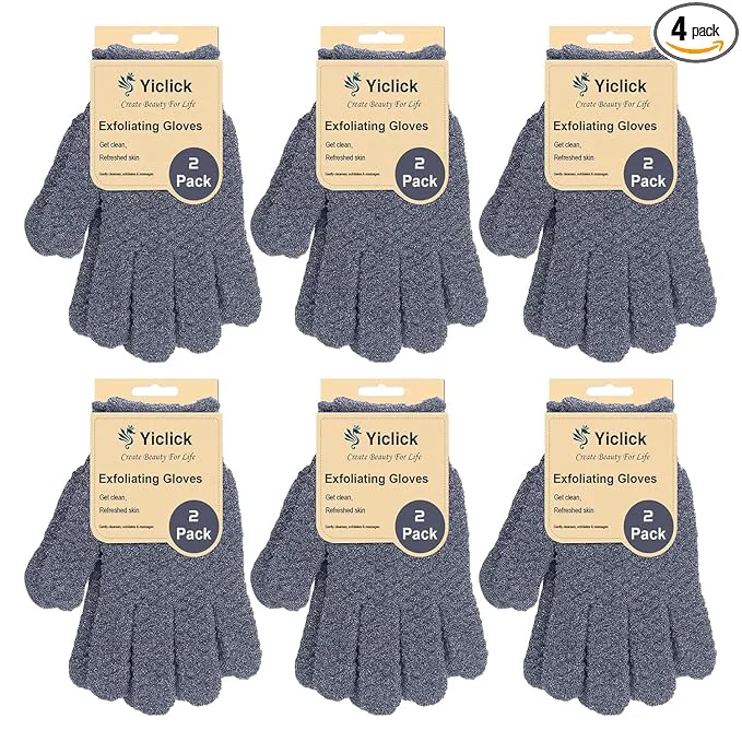 Professional Yiclick Heavy Exfoliating Gloves Exfoliating Body Scrubber Innovative