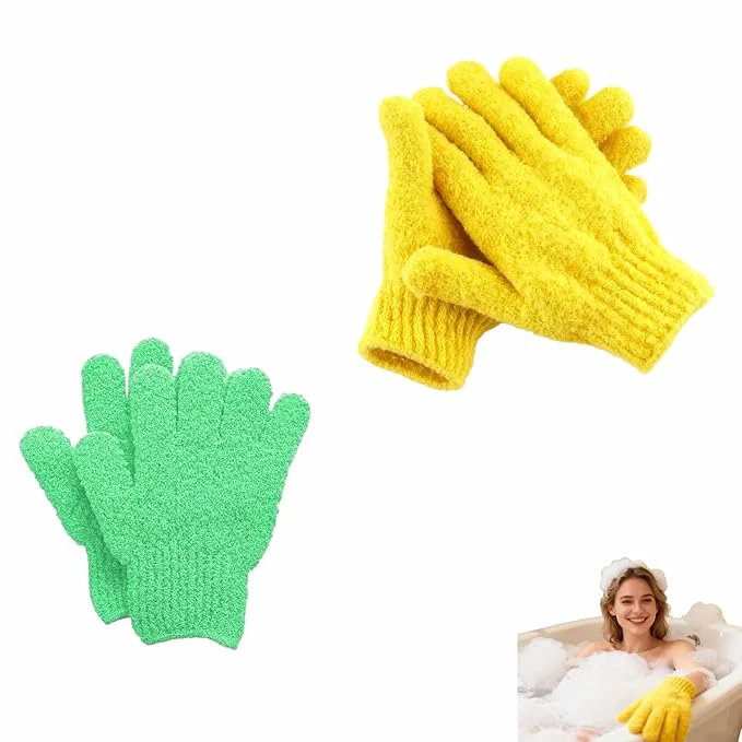 Fashionable 4-Pack SpaGlow Exfoliating Bath Gloves Comfortable