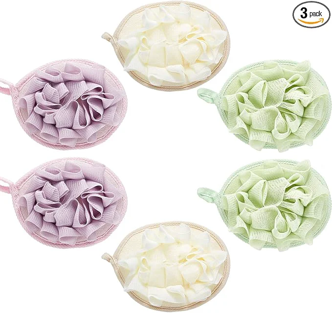 Specialty Boao 3 Pcs Bath Shower Pouf Sponge Mesh Pouf Shower Ball Exfoliating Body Healthy