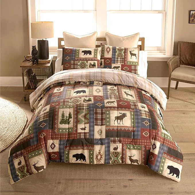 Outstanding Donna Sharp Queen Bedding Set – 3 Piece – Forest Grove Lodge Comforter Set with Queen Comforter and Two Standard Pillow Shams – Machine Washable Enhanced