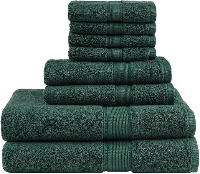 Authentic Madison Park 800GSM Bathroom Towel Set of 8 Cotton Bath Towel Set Stylish