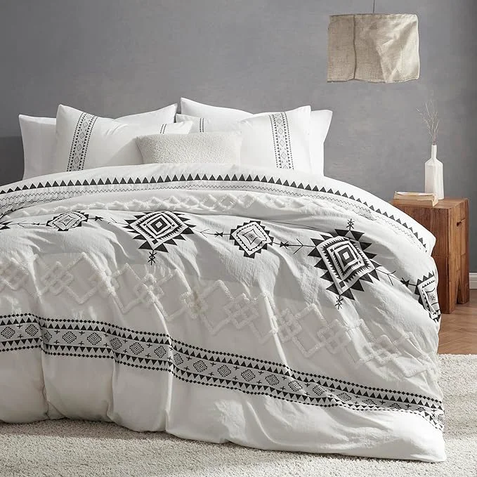 Artisan Oli Anderson Boho Duvet Cover Set Twin Size Black and White Color Clash 2 PCS Microfiber Bedding Set Durable and Super Soft Duvet Covers with Zipper and Ties 68 quot 90 quot Functional