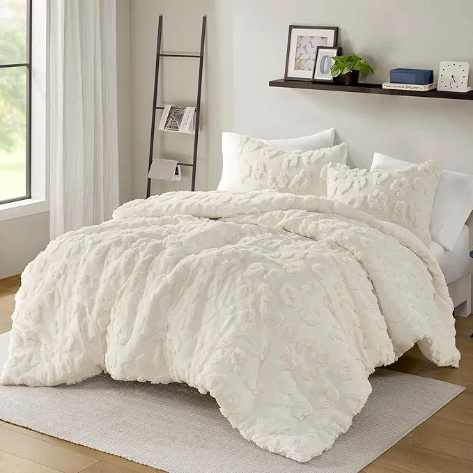 Trusted Intelligent Design Queen Duvet Cover Set Chenille Tufted Animal Print Pattern Duvet Cover Queen Size All Season Fuzzy Bedding Cover Soft Microfiber Reverse Larissa Full Queen Off-White 3 Piece Elegant