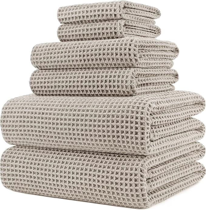 Recyclable POLYTE 430 GSM Microfiber Quick Dry Lint Oversize Bath Towel Set 6 Piece Enhanced