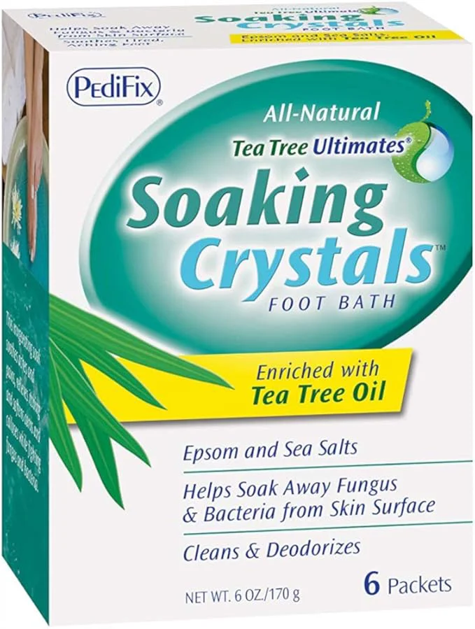 Authentic Pedifix Tea Tree s Soaking Crystals Foot Bath 6 Packets 1 Ounce each Quality