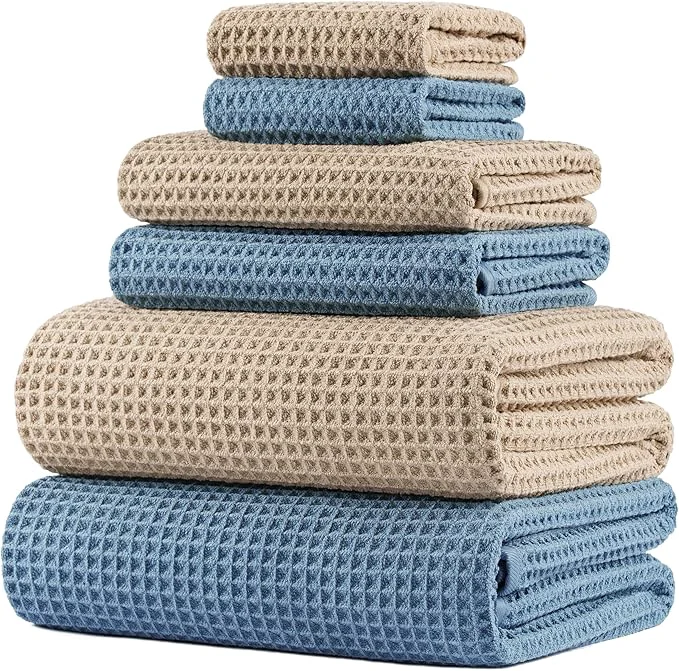 Exclusive POLYTE 430 GSM Microfiber Quick Dry Lint Oversize Bath Towel Set 6 Piece Recyclable