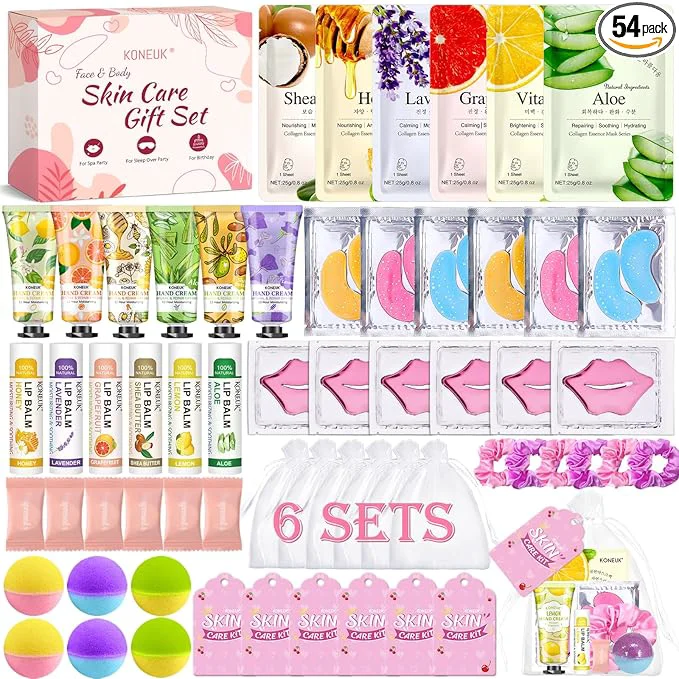 Exceptional 60PCS Spa Party Supplies for Girls Include Face Masks Hand Cream Lip Balm Efficient