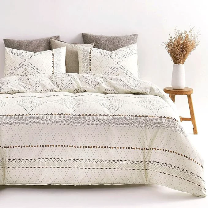 Outstanding Wake In Cloud – Boho Comforter Set Farmhouse Bohemian Western Aztec Neutral Aesthetic Soft Lightweight Bedding 3 Pieces Beige Twin Twin XL Size Authentic