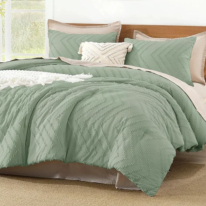 Innovative Litanika Sage Green Queen Size Comforter Sets 3 Pieces Lightweight Chevron Tufted Bedding Comforter Set Fluffy Down Comforter Bed Set Gift Choice 90x90In Comforter and 2 Pillowcases Premium