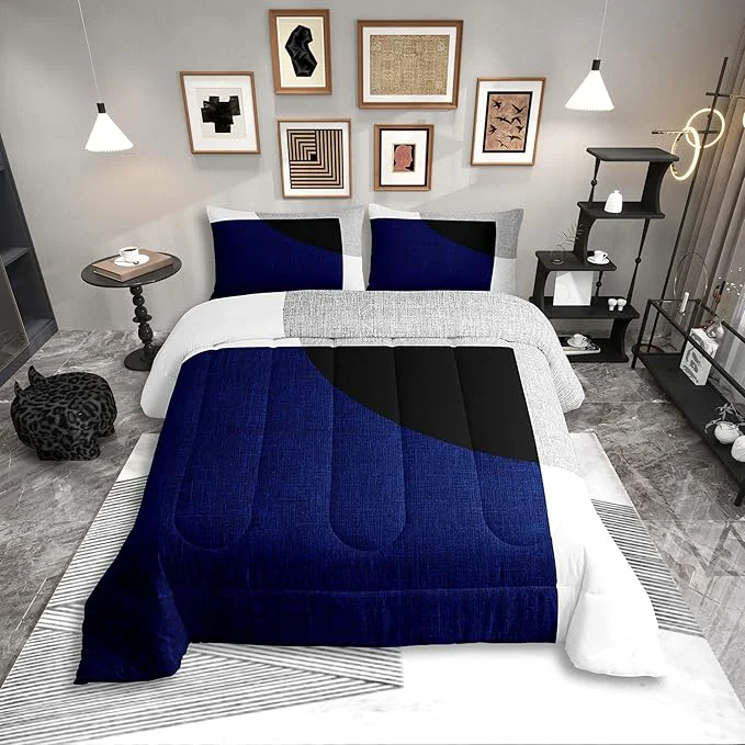 Durable Erosebridal Watercolor Striped Comforter Set Full Size Modern Graffiti Geometric Abstract Bedding for Adults Teens Bohemian Simple Patchwork Quilt Stripes Bold Lines Duvet Insert Authentic