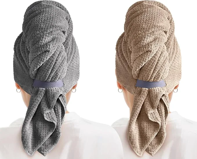 Original MABAO 2 Pack Microfiber Hair Towel Wrap Convenient