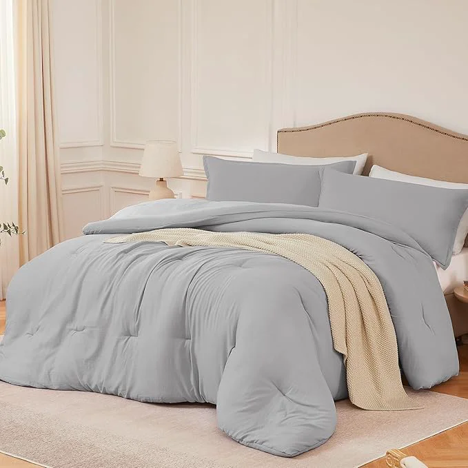 Contemporary Twin Comforter Set Lightgrey 2PCS Soft Lightweight Breathable Bedding Comforter Sets for All Season Twin Size 68 39 39 ×90 39 39 Comforter amp 1 Pillowcase Durable