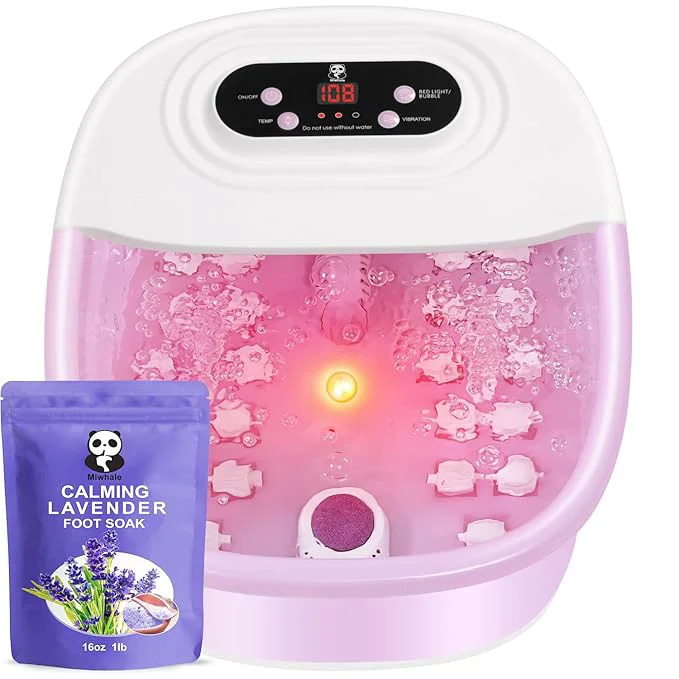Flexible Foot Spa Bath Massager with Heat Bubbles and Vibration Massage and Jets Safe