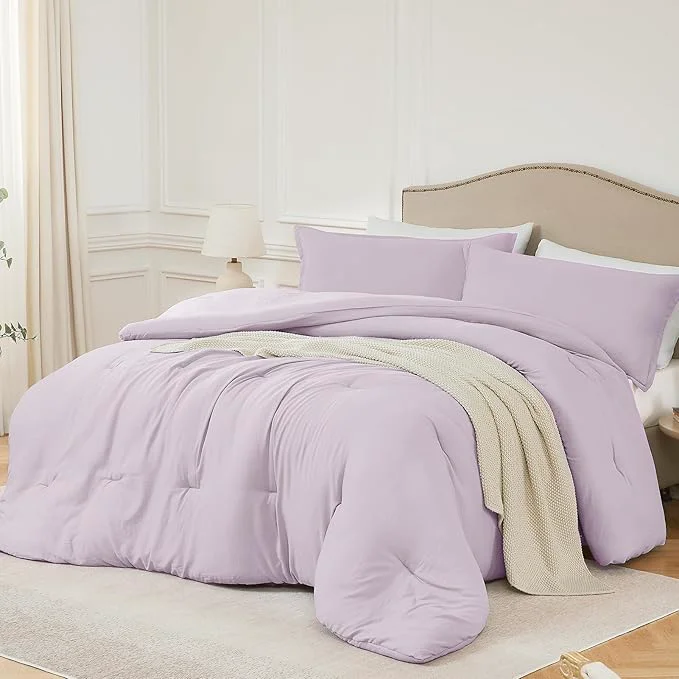 Prestigious Full Size Comforter Set Light Purple 3PCS Soft Lightweight Breathable Bedding Comforter for All Season Full Size 82 39 39 ×86 39 39 Comforter amp 2 Pillowcases Certified