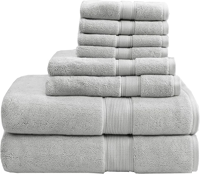 Natural Madison Park 800GSM Bathroom Towel Set of 8 Cotton Bath Towel Set Functional