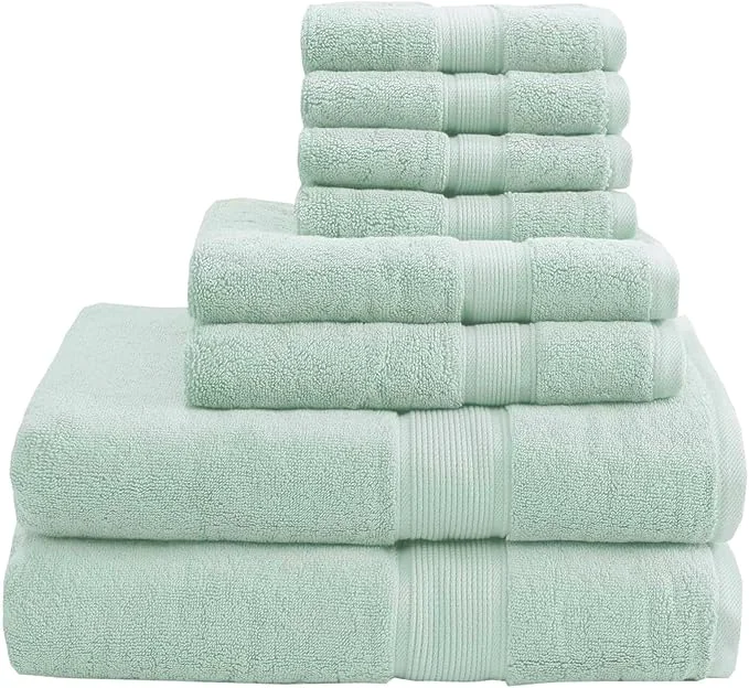 World-Class Madison Park 800GSM Bathroom Towel Set of 8 Cotton Bath Towel Set Prestigious