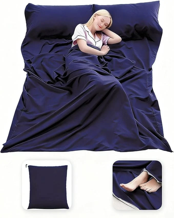Exceptional Sleeping Bag Liner Lightweight Compact Sleeping Bag Sack Portable Clean Travel Sheet Camping Sleep Sheet for Backpacking Hotel Hiking Minimalist