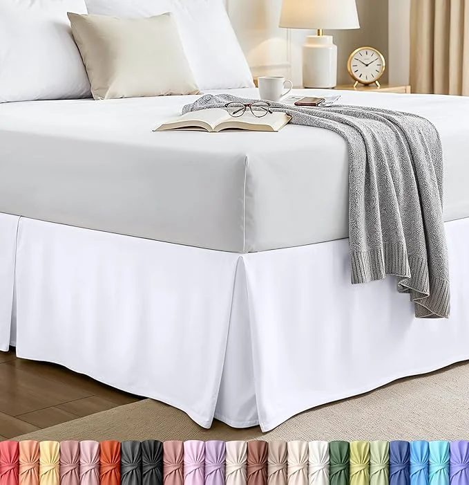 Environmentally Friendly Utopia Bedding Twin Bed Skirt – Soft Quadruple Pleated Ruffle – Easy Fit with 15 Inch Tailored Drop – Hotel Quality Shrinkage and Fade Resistant Twin White Casual