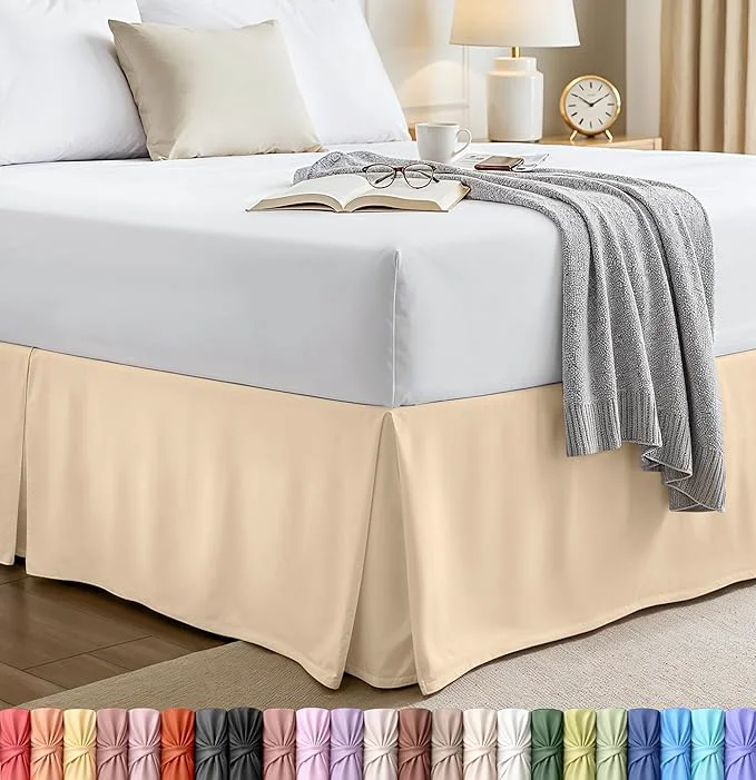 Effective Utopia Bedding Twin Bed Skirt – Soft Quadruple Pleated Ruffle – Easy Fit with 15 Inch Tailored Drop – Hotel Quality Shrinkage and Fade Resistant Twin Beige Reliable
