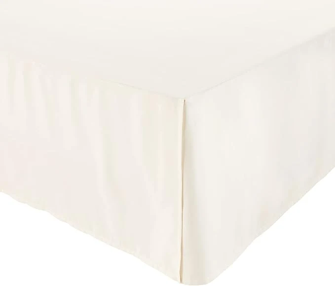 High-Quality Amazon Basics Lightweight Pleated Soft Machine Washable Bed Skirt King Size Off White 16-Inch Drop Effective