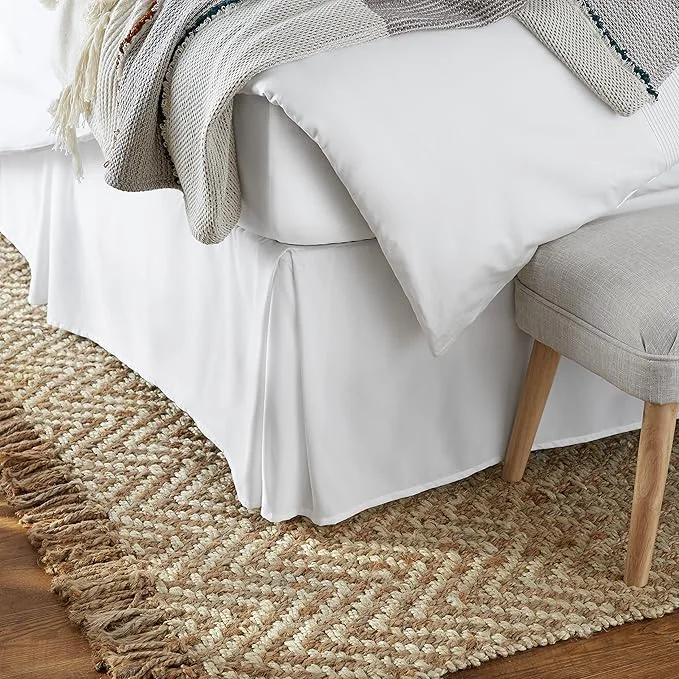 Expertly Made Amazon Basics Lightweight Pleated Bed Skirt Full Bright White Solid Functional