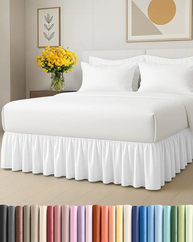 Traditional Bedskirt Twin Size Ruffle – 18 inch Drop Dust Ruffle Bed Skirt with Platform – Ultra-Soft Easy Fit Premium Hotel Quality – Wrinkle Fade amp Shrink Resistant – for Women Men Kids and Teens – White Crafted