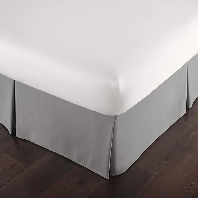 Reusable Southshore Fine Living Inc. Twin Bed Skirt – 14 quot Drop Luxury Pleated Bed Skirts Twin Bedding Dust Ruffle Twin Size Bed Skirting Steel Grey Enhanced