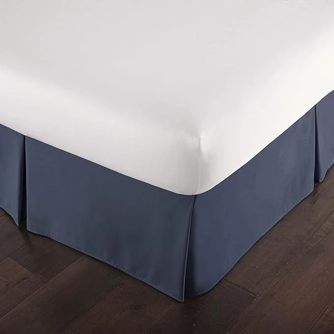Premium Southshore Fine Living Inc. Hotel Quality Full Bed Skirt 14 Inch Drop Pleated Dust Ruffle Wrinkle Full Size Bed Skirt Easy Care Microfiber Pet Hair Resistant Bedskirt Oeko-Tex Dark Blue Innovative