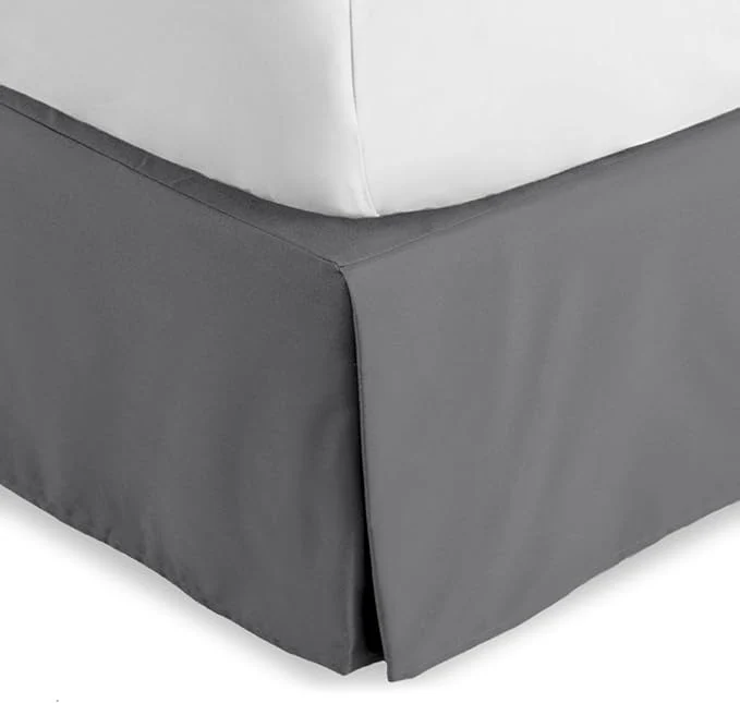 Reliable Bare Home King Bed Skirt – 15-Inch Tailored Drop Easy Fit – Bed Skirt for Beds – Center amp Corner Pleats King Grey Exclusive