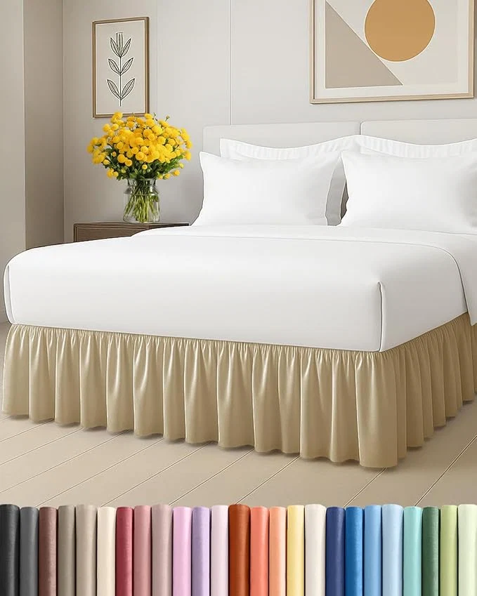 Trusted Bedskirt Twin Size Ruffle – 18 inch Drop Dust Ruffle Bed Skirt with Platform – Ultra-Soft Easy Fit Premium Hotel Quality – Wrinkle Fade amp Shrink Resistant – for Women Men Kids and Teens – Beige Genuine