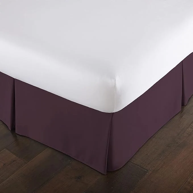 Contemporary Southshore Fine Living Inc. Full Bed Skirt – 14 quot Drop Luxury Pleated Bed Skirts Full Bedding Dust Ruffle Full Size Bed Skirting Purple High-Quality