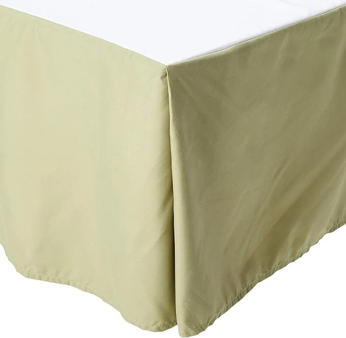 Flexible Southshore Fine Living Inc. Sage Green Bed Skirt King Size 14 Inch Drop – Pleated Dust Ruffle for King Size Bed – Pet Hair Resistant Wrinkle to Hide Underbed Storage – Sage Green Versatile