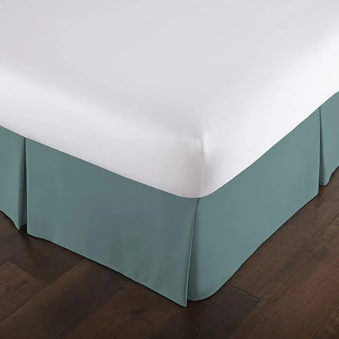 Reusable Southshore Fine Living Inc. King Size Bed Skirt 14 Inch Drop Pleated Bed Skirts King Size Blue Dust Ruffle Fade Resistant Microfiber Bedding Wrinkle Machine Washable Steel Blue Teal Authentic