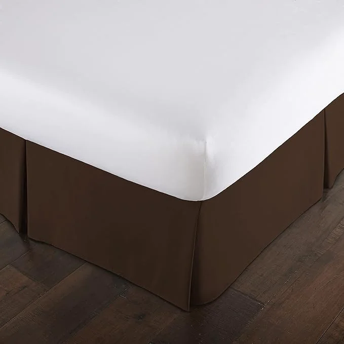 First-Class Southshore Fine Living Inc. 14 Inch Bed Skirt King Size – Pleated Dust Ruffle for King Size Bed 14 Inch Drop – Fade Resistant Bedskirt Wrinkle Double Brushed Microfiber – Chocolate Brown Top-Quality