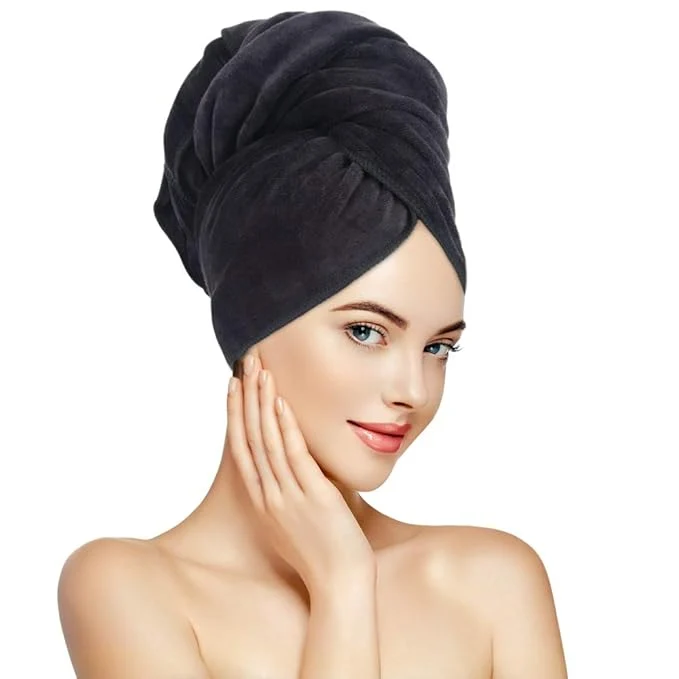 Detailed SUNLAND Microfiber Hair Towels Anti Frizz Hair Drying Towel Super Absorbent Sophisticated
