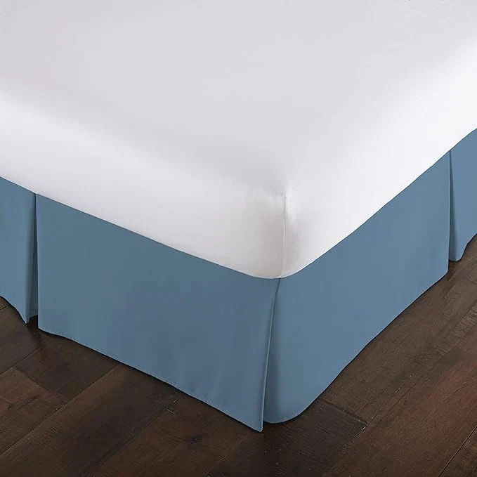Southshore Fine Living Inc. Hotel Quality California King Bed Skirt – 14 quot Drop Elegant Pleated Design Premium Dust Ruffle Cal King Bed Skirt Luxury Bed Skirt Cal King Size Coronet Blue High-End