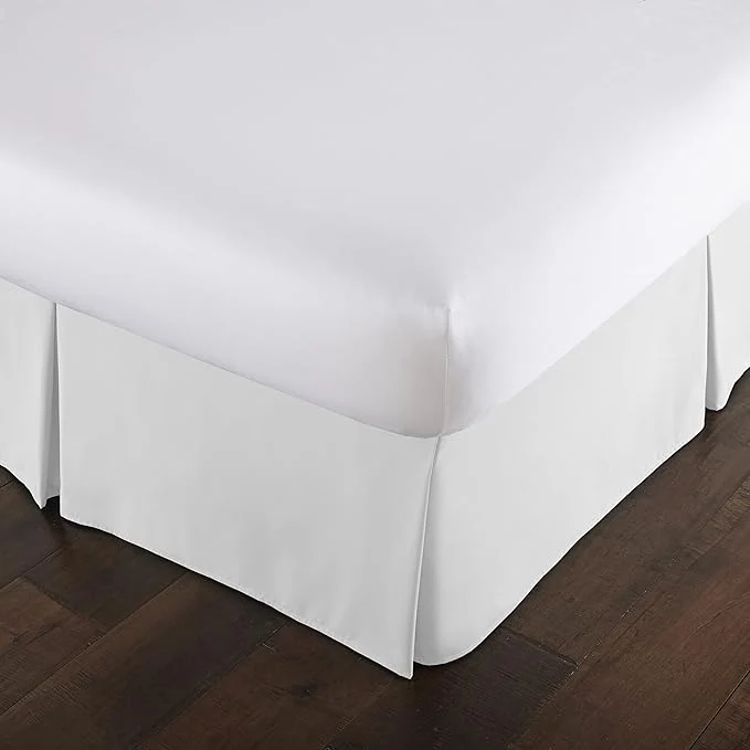 Modern Southshore Fine Living Inc. Twin Size Bed Skirt 14-Inch Drop Pleated Bed Skirt for Twin Mattress Dust Ruffle for Twin Size Bed Bright White Authentic