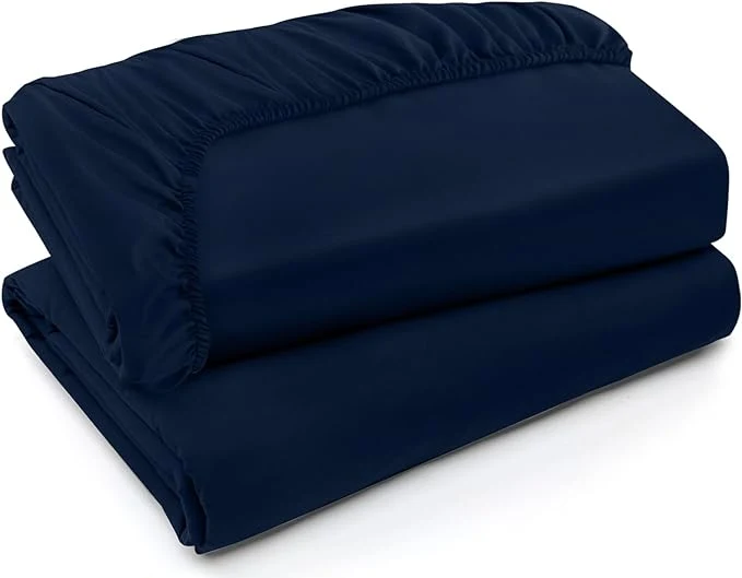Elite Utopia Bedding King Fitted Sheets – Bulk Pack of 2 Bottom Sheets – Soft Brushed Microfiber – Deep Pockets – Shrinkage amp Fade Resistant – Easy Care King Navy High-End