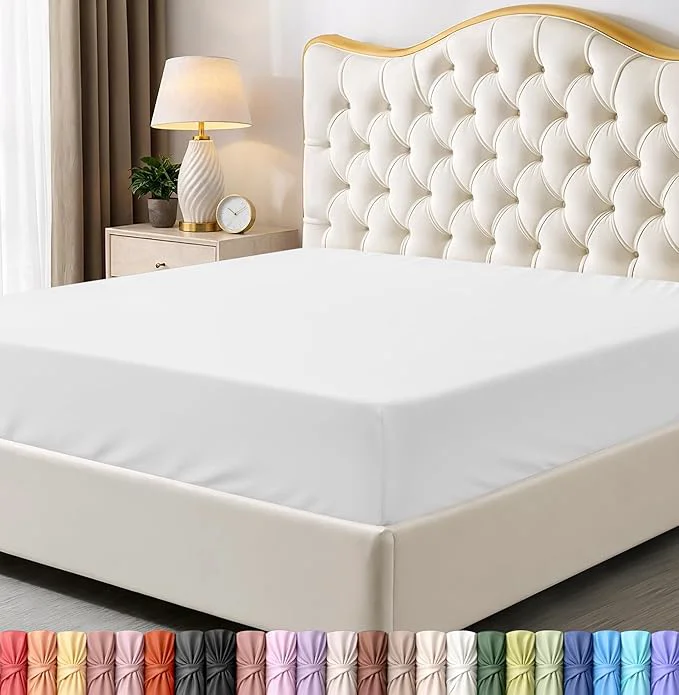 Recyclable Utopia Bedding Queen Fitted Sheet – Bottom Sheet – Deep Pocket – Soft Microfiber – Shrinkage and Fade Resistant – Easy Care -1 Fitted Sheet Only White Breathable