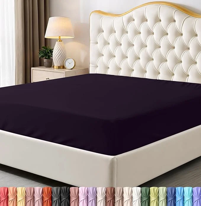 Authentic Utopia Bedding Full Fitted Sheet – Bottom Sheet – Deep Pocket – Soft Microfiber – Shrinkage and Fade Resistant – Easy Care -1 Fitted Sheet Only Purple Proven