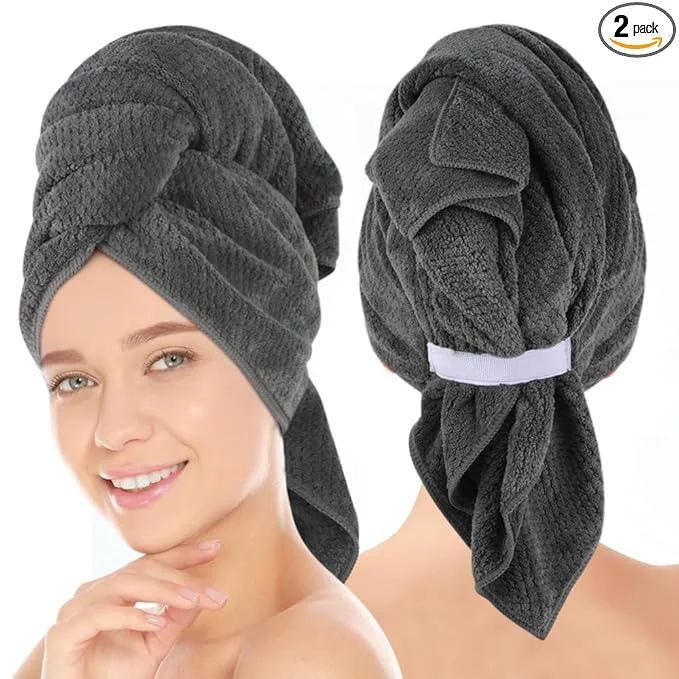 Trusted SUNLAND Microfiber Hair Towels Anti Frizz Hair Drying Towel Super Absorbent Flexible