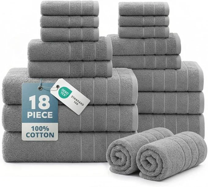 Verified Casa Platino Cotton Towels Set for Bathroom Optimized