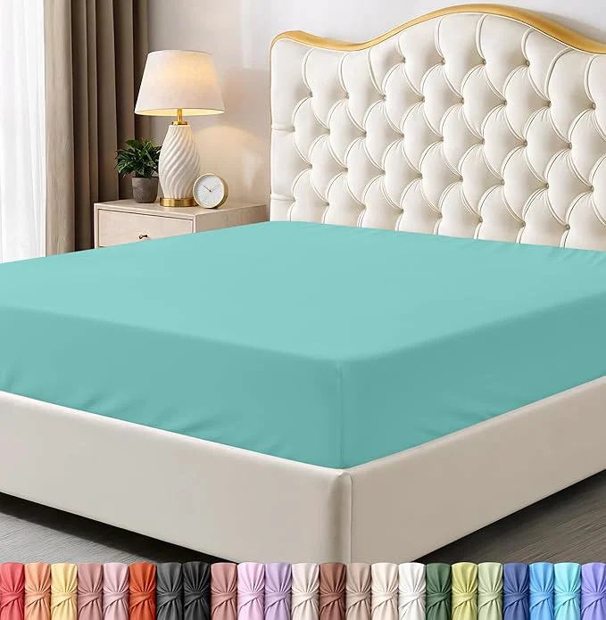 Casual Utopia Bedding Twin Fitted Sheet – Bottom Sheet – Deep Pocket – Soft Microfiber – Shrinkage and Fade Resistant – Easy Care – 1 Fitted Sheet Only Spa Blue High-Quality