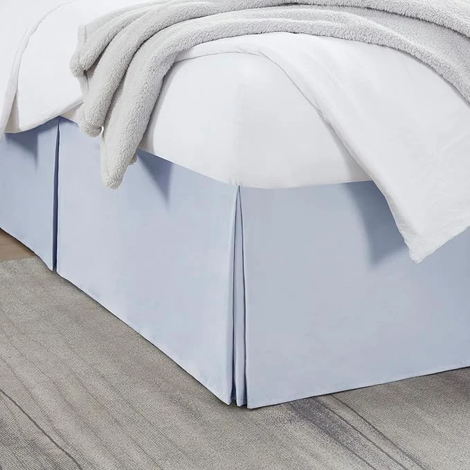 Healthy Nestl Ice Blue Full Bed Skirt – Full Size Bed Skirt 14 Inch Drop – Brushed Microfiber Bed Skirts – Hotel Quality Pleated Bed Skirt – Shrinkage amp Fade Resistant Dependable
